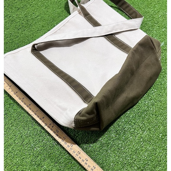 KUHL Canvas Tote Bag MURDOCH'S Large 17" X 13". Olive Drab & Cream NWOT handbag - Picture 5 of 8